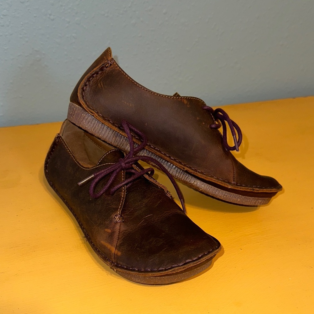 Clarks Janey Mae brown leather Oxford size 7.5
